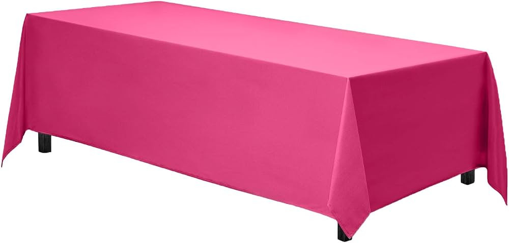 Gee Di Moda Rectangle Tablecloth - 90 x 132 Inch Fuchsia Table Cloth for 6 Foot Table with Floor-... | Amazon (US)