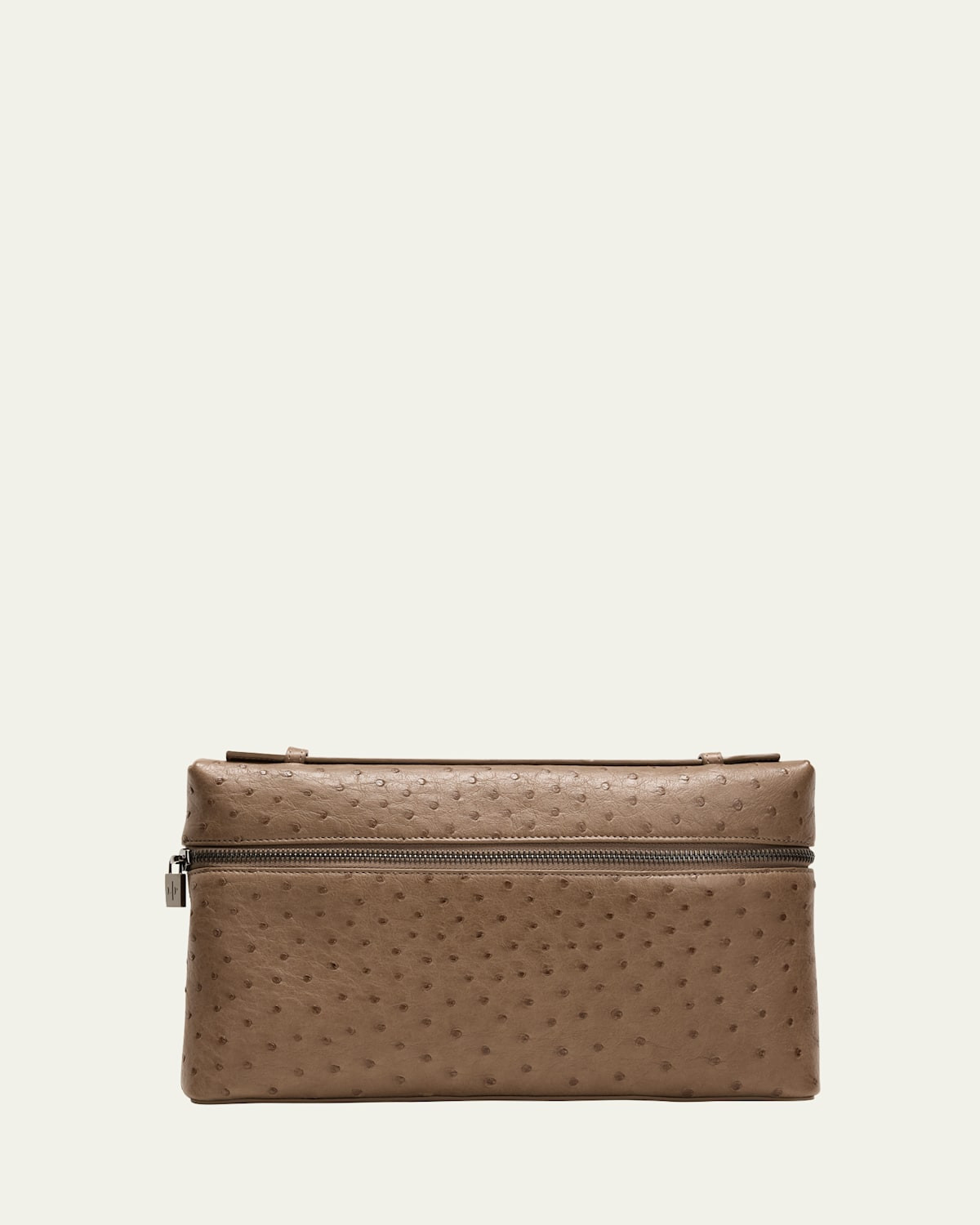 Men's Ostrich-Embossed Zip Pouch Bag | Bergdorf Goodman