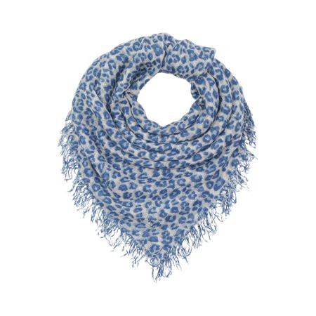Chan Luu Leopard Cashmere and Silk Scarf Dusty Blue One Size | Walmart (US)