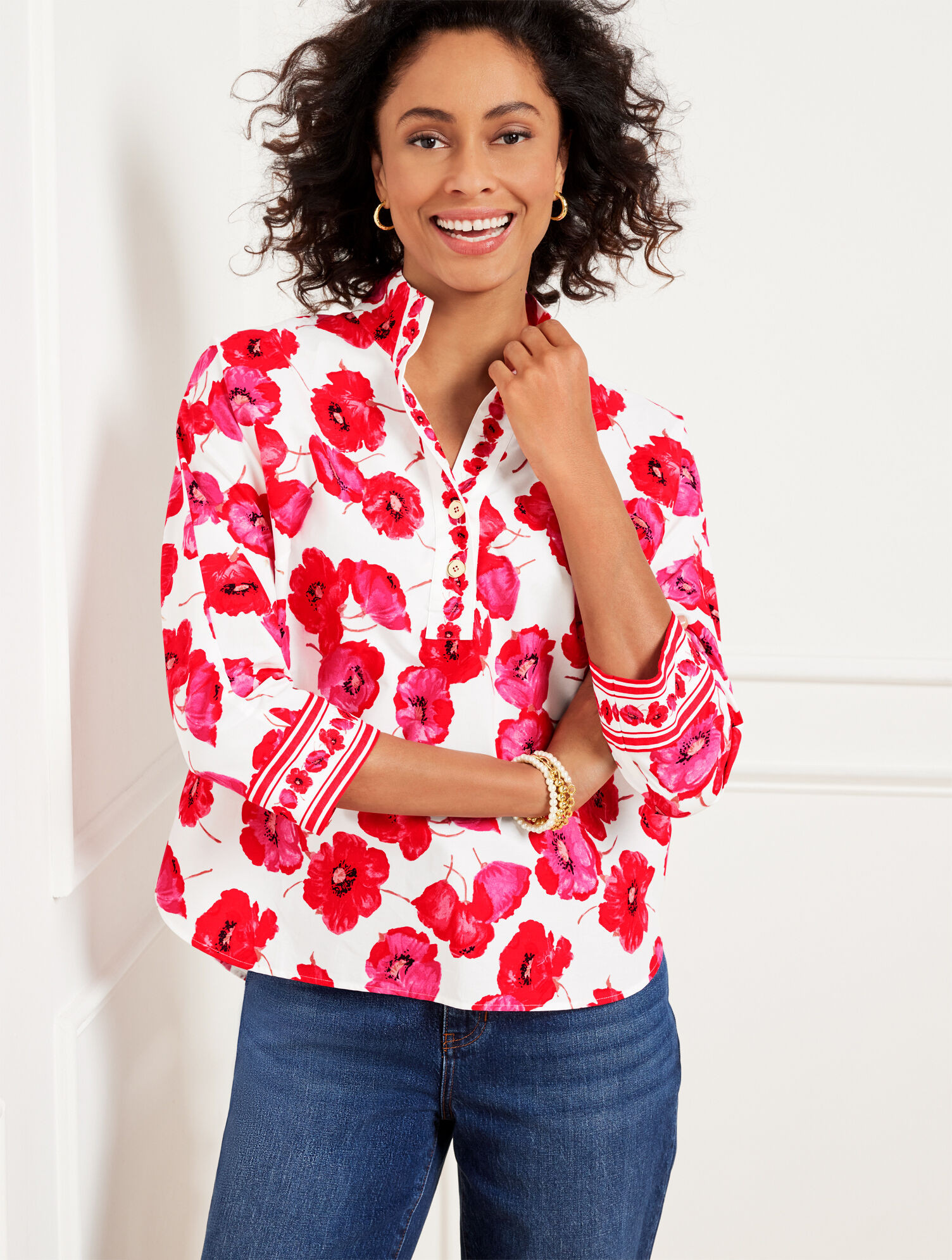 Poppy Floral Popover | Talbots
