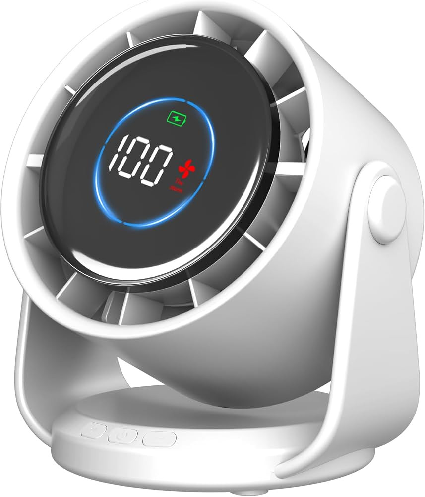 Rintea Desk Fan, Ultra Quite Table Fan with 100 Speeds, 4000mAh Rechargeable Desktop fan with 105... | Amazon (UK)