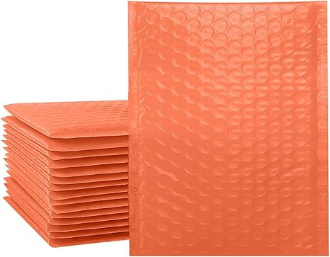 LIMNUO 25pcs Orange Poly Bubble Mailers 8.5x12 Inch Padded Envelopes Self Seal Envelopes Bag | Amazon (US)