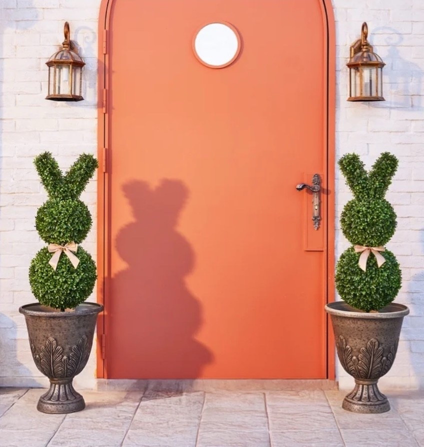 A 2-pack of 36-inch artificial boxwood Easter bunny topiaries in green, perfect for spring outdoor or indoor decor. On sale now at Walmart. 

#LTKSeasonal #LTKHome #LTKSaleAlert