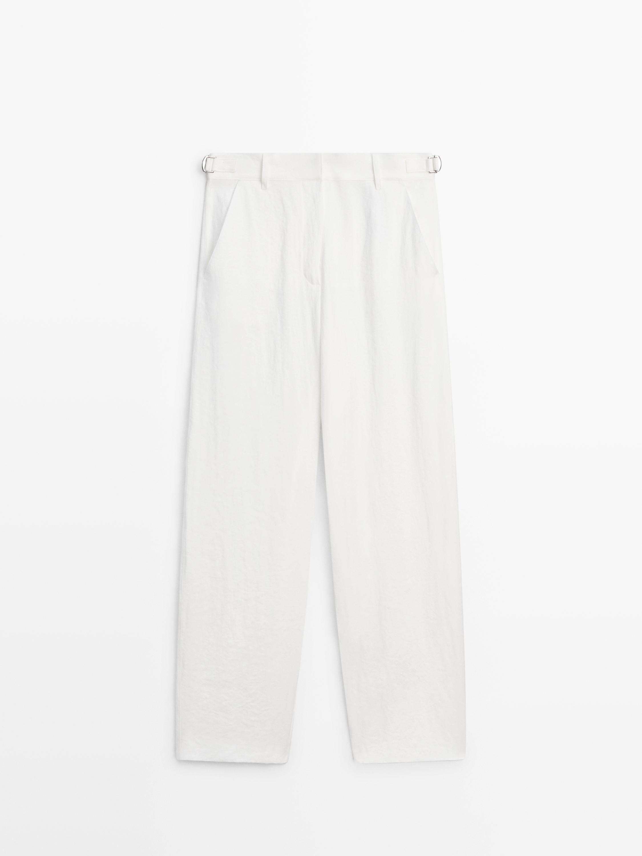 Flowing trousers with buckles | Massimo Dutti US