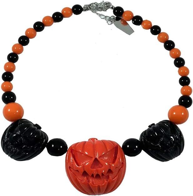 Kreepsville 666 Jack O Latern Pumpkin Necklace Black/Orange | Amazon (US)
