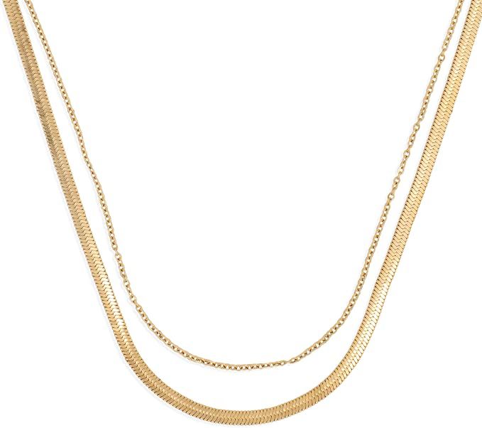 Hey Harper Born Ready Necklace - Waterproof & Sweat-Proof Layered Necklaces for Women - Gold Neck... | Amazon (US)