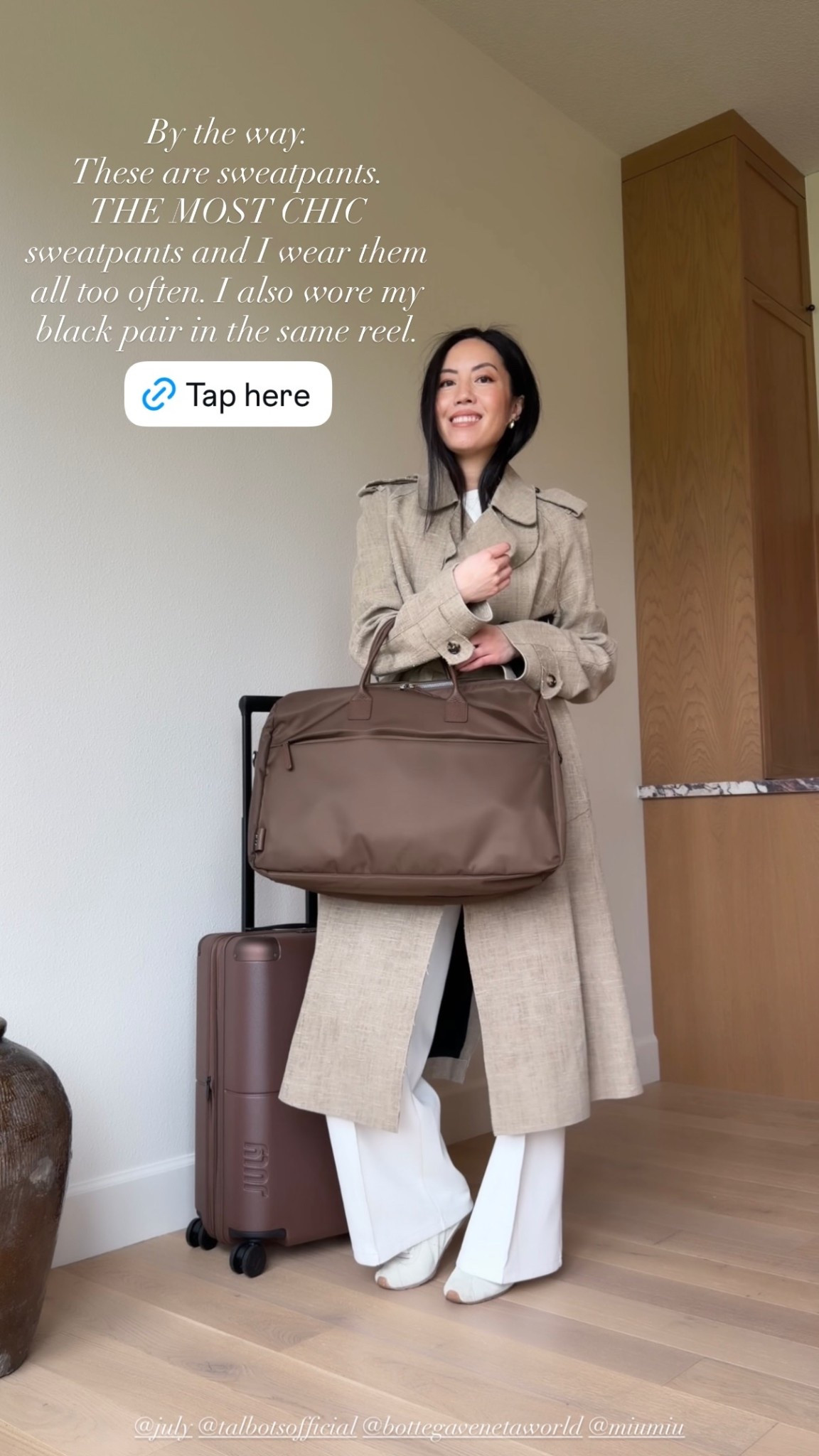 Dressing sweatpants up for a comfortable yet chic travel outfit. 

#classicstyle
#cleanbeauty
#trenchcoat
#springoutfit
#airportoutfit

#LTKstorytime #LTKTravel #LTKootd