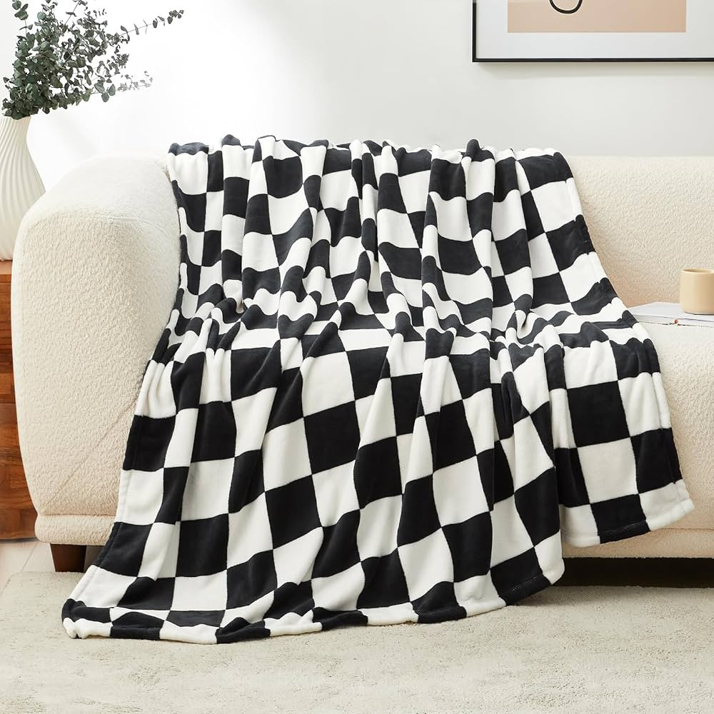 Cozy Bliss Checkered Throw Blanket, Ultra Soft Warm Fleece Blanket Checkerboard Grid Plush Blanke... | Amazon (US)