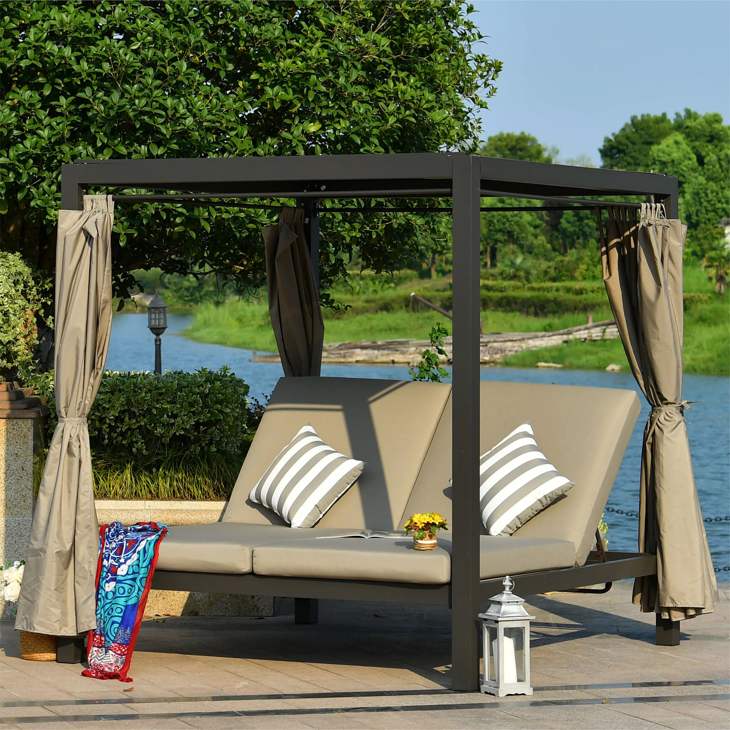 Moda Furnishings Lounger chaise for 1129B Gray Aluminum Frame Stationary Chaise Lounge Chair with Gray Moda Furnishings Cushioned Seat Polyester | Lowe's