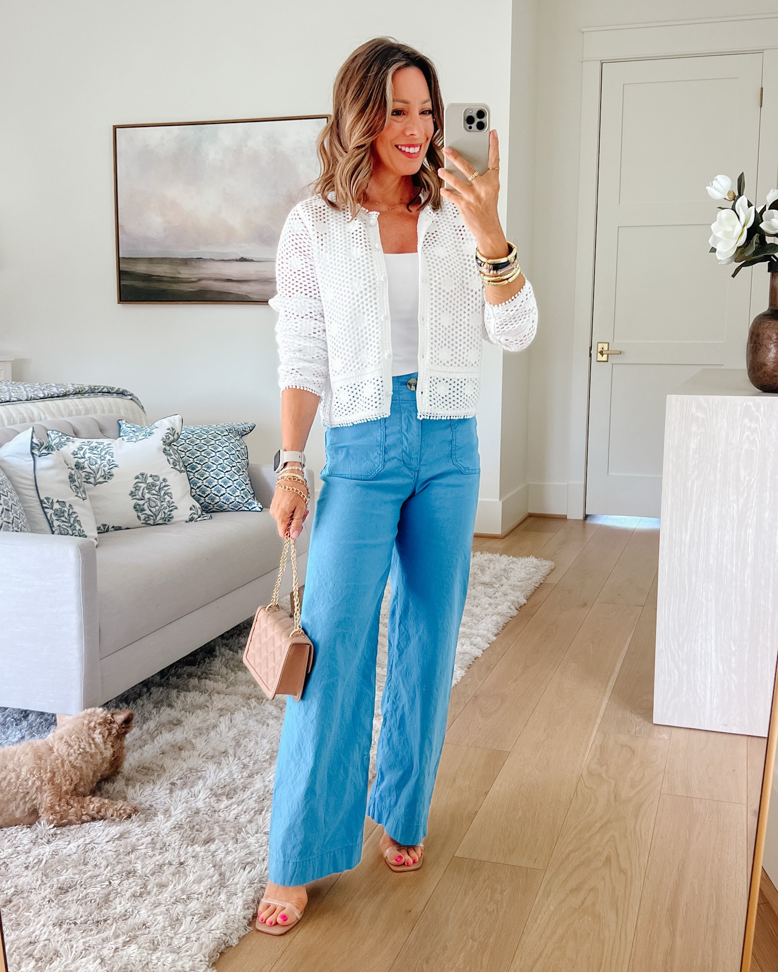 Super cute cardigan from Walmart ☁️ 

Cardigan Fit: I’m wearing an XS

Pant Fit: I’m wearing a 25P

#LTKSummerEdit #LTKPetite #LTKStyleTip