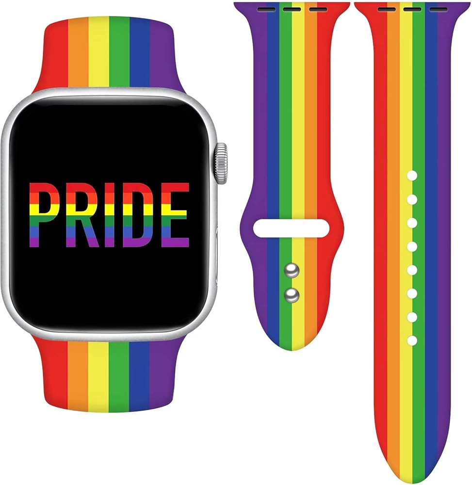Pride Watch Band Compatible with Apple Watch 38mm 40mm 41mm 42mm 44mm 45mm Replaceable Silicone S... | Amazon (US)