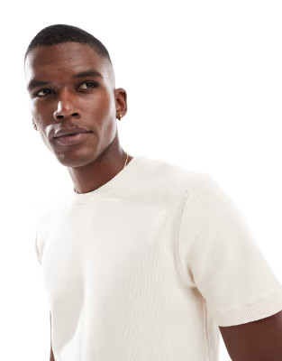 Brave Soul knitted t-shirt in cream | ASOS (Global)