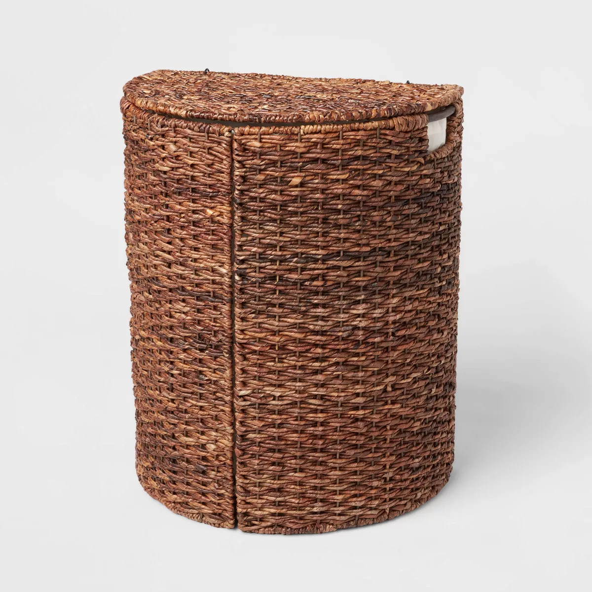 Woven Abaca Lidded Halfmoon Hamper Brown - Brightroom™ | Target