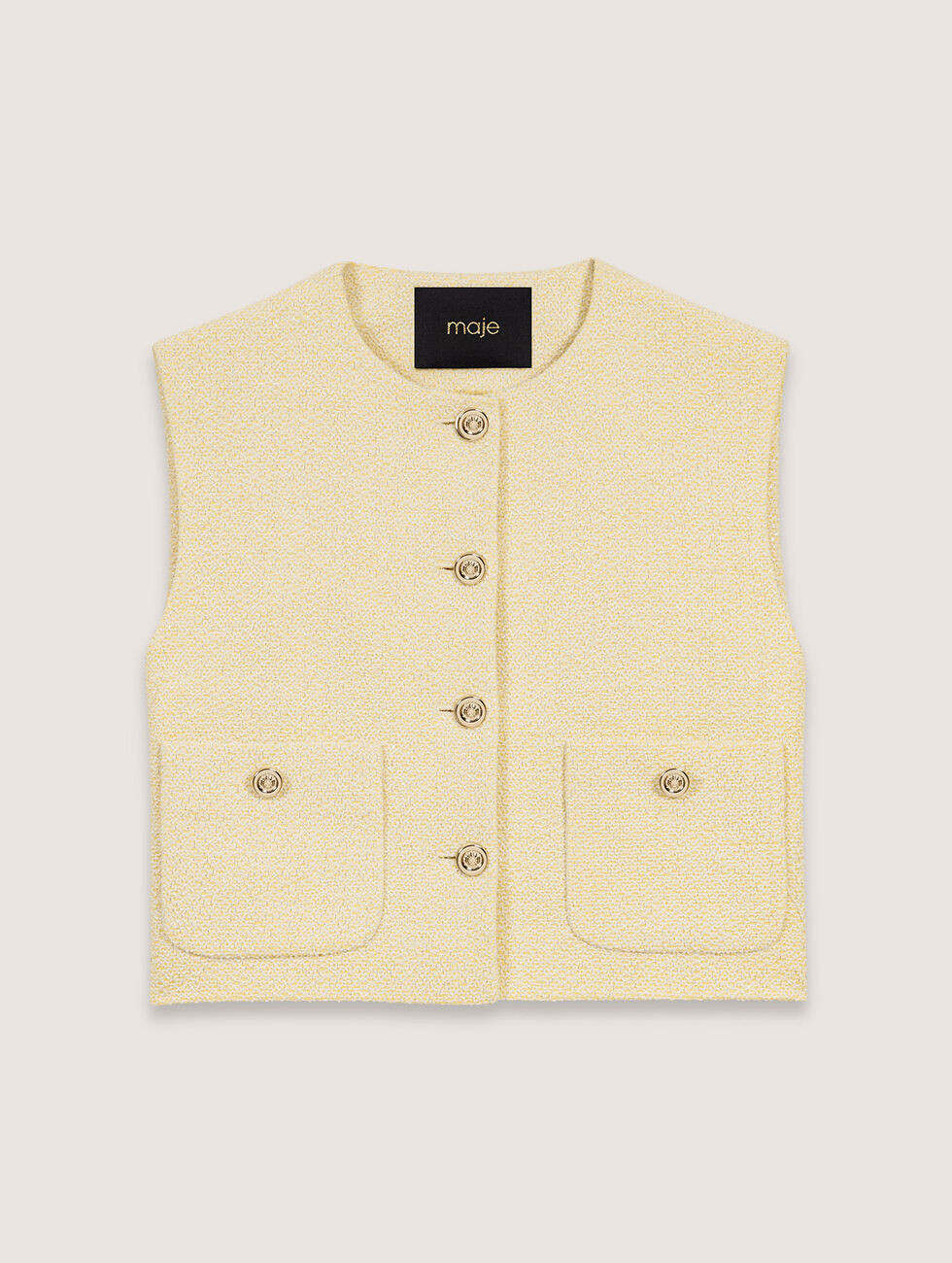 Tweed sleeveless jacket | Maje US | Maje US