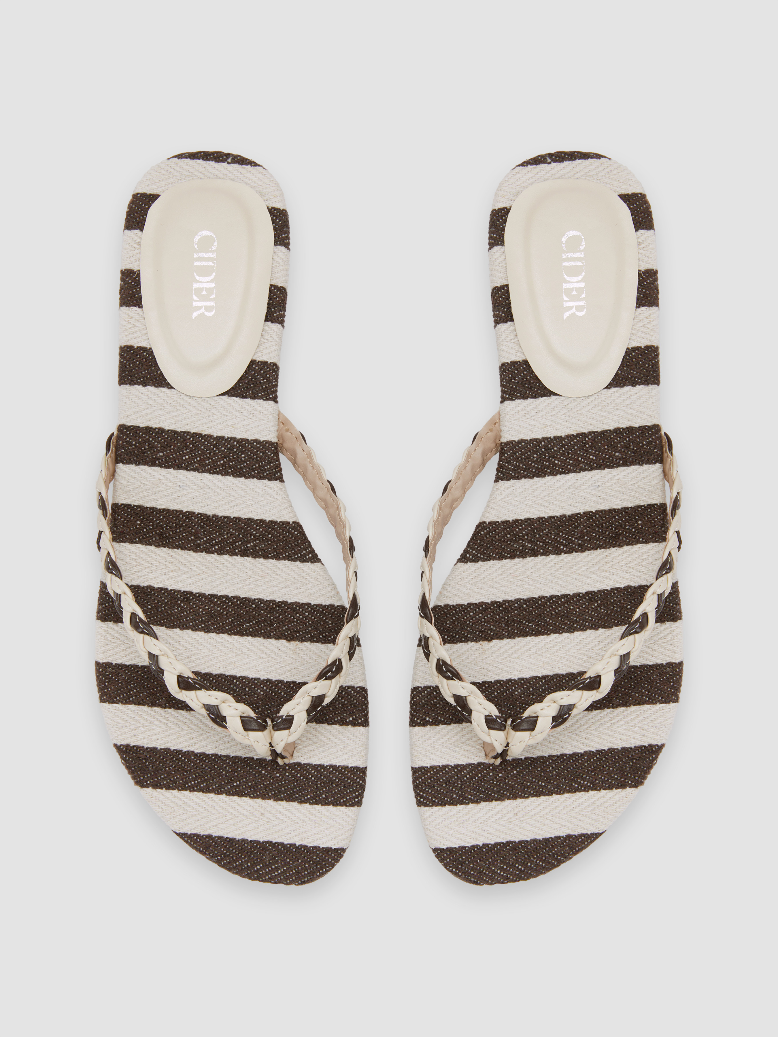 STRIPED MOVEN FLIP-FLOP SLIPPERS | Cider