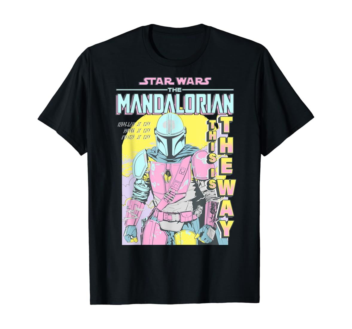 Star Wars: The Mandalorian This Is The Way Neon Comic T-Shirt | Amazon (US)