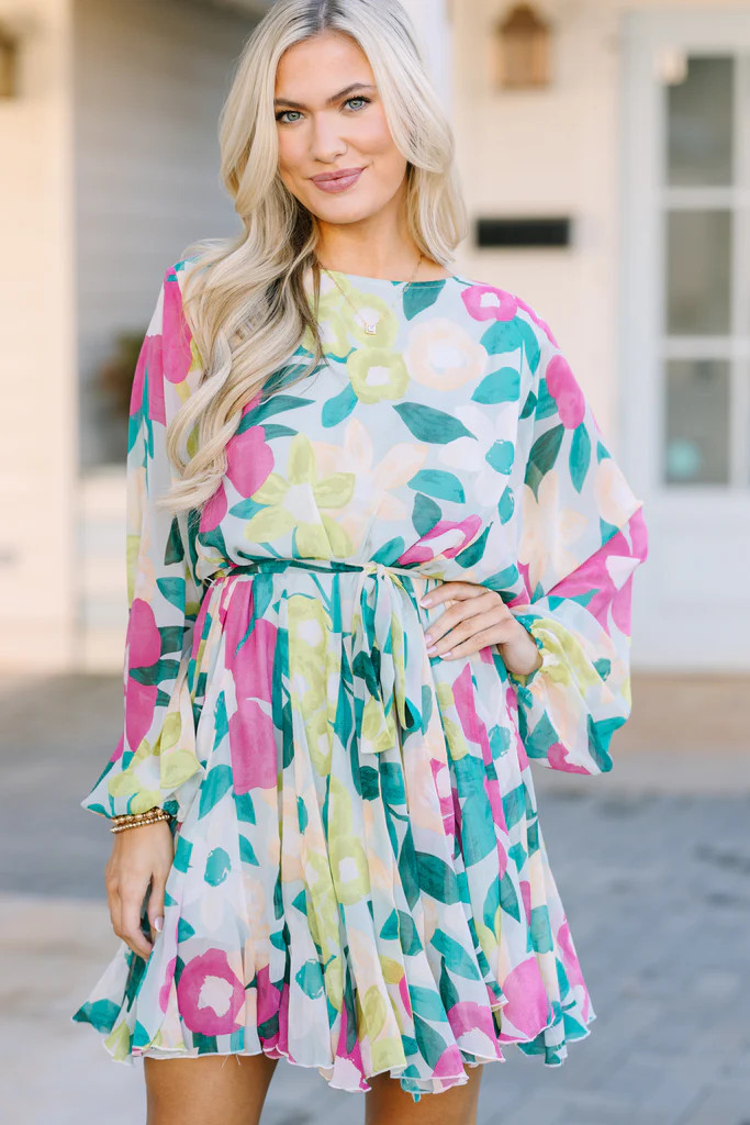 Stay Close Sage Green Floral Dress | The Mint Julep Boutique