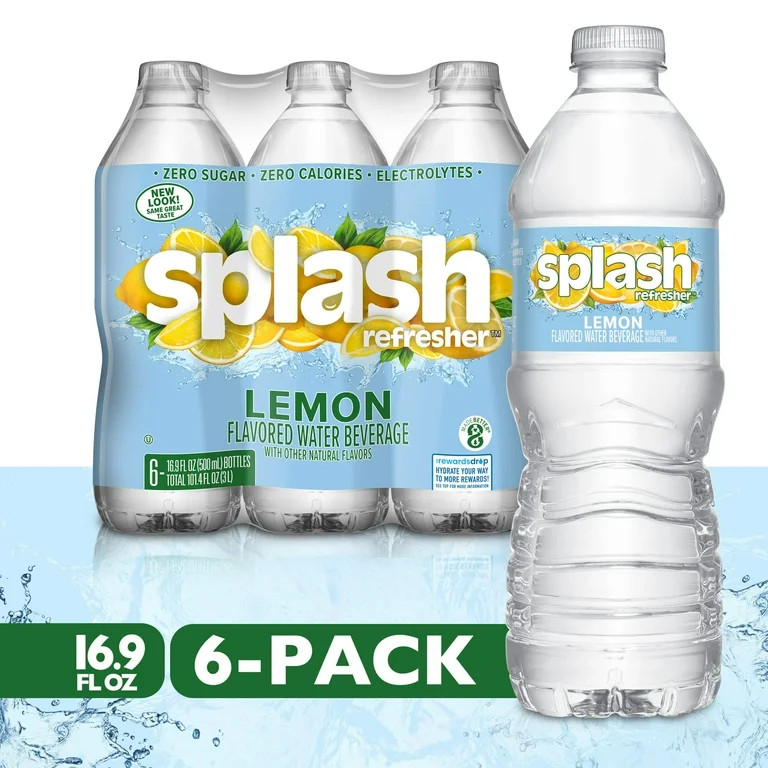 Splash Lemon Flavored Water, 16.9 fl oz, 6 Pack Bottles | Walmart (US)