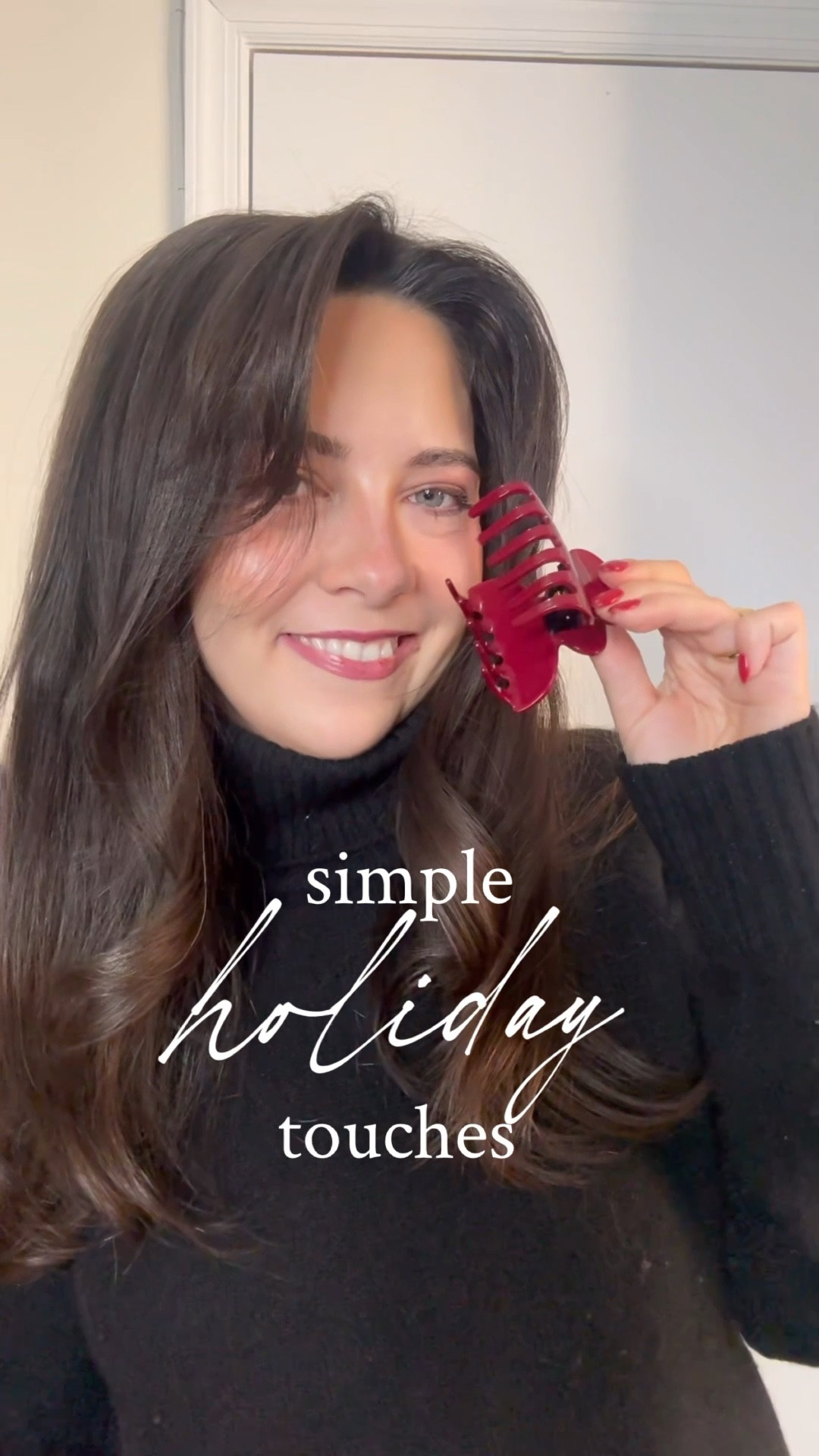 Easy holiday hair hack ✨ A red claw clip instantly makes any look festive. Linking my clip + my go-to styling products!

#LTKBeauty #LTKHoliday #LTKCyberWeek