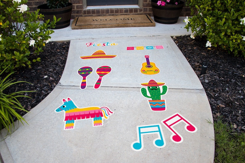 Fiesta Party Peel and Stick Floor Decals • Three-Esta Birthday Decorations • Set of 10 Decals... | Etsy (US)