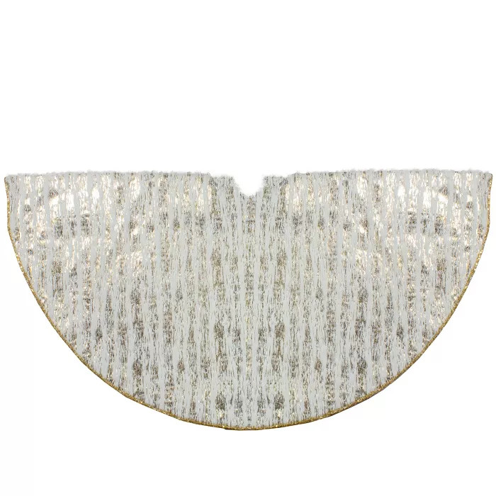 Northlight 48" Ivory and Gold Wood Grain Pattern Christmas Tree Skirt | Target
