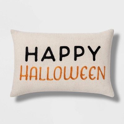 Happy Halloween and Stripe Halloween Decorative Pillow - Hyde & EEK! Boutique™ | Target