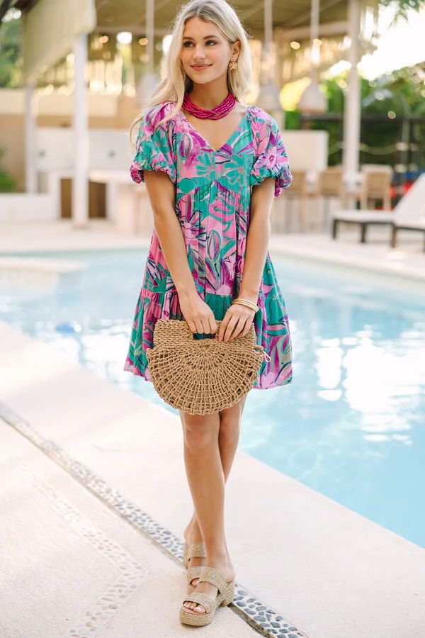 Know The Joy Teal Green Floral Dress | The Mint Julep Boutique