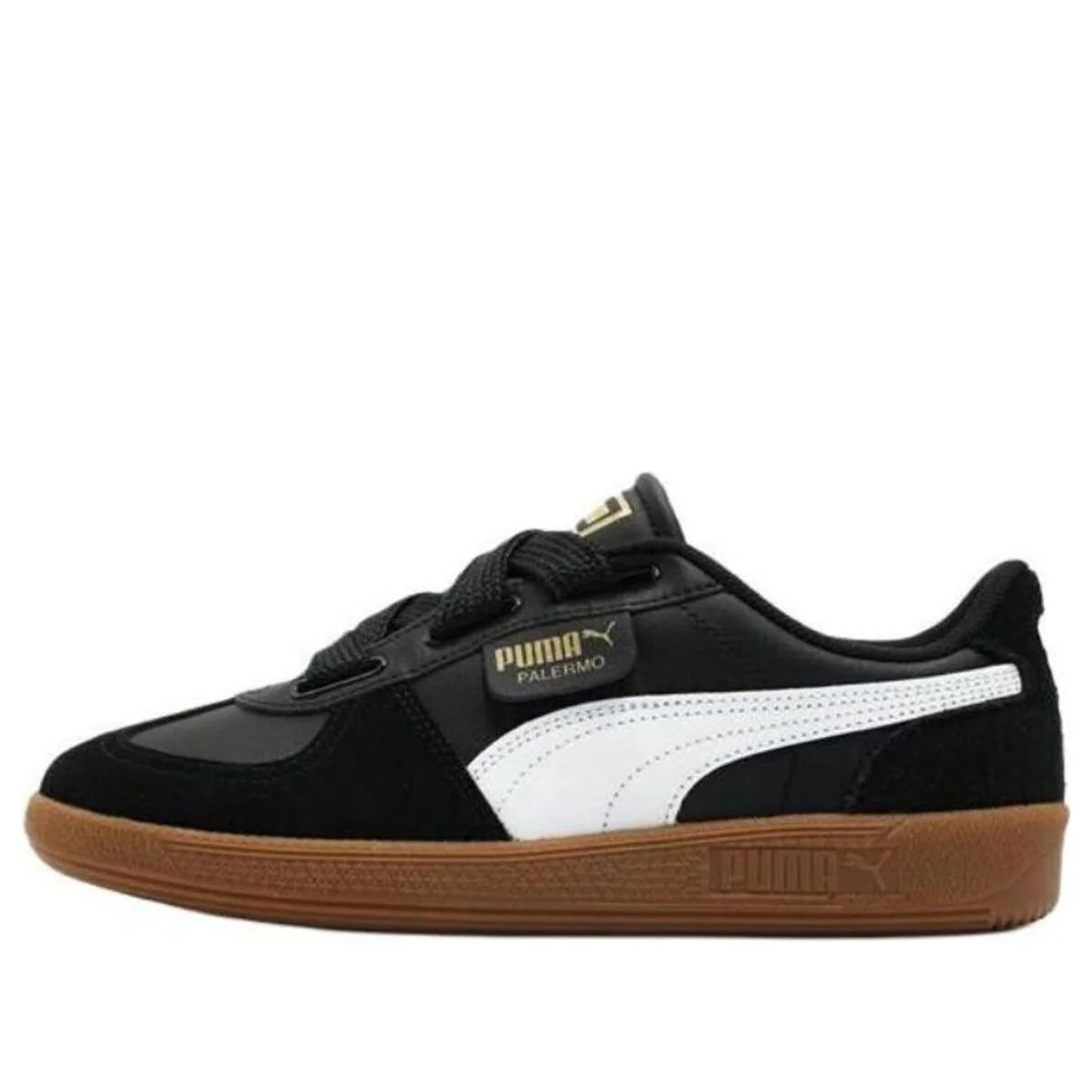 (WMNS) Puma Palermo Wide Lace SD 'Black White Gold' 402109-02 | KICKS CREW