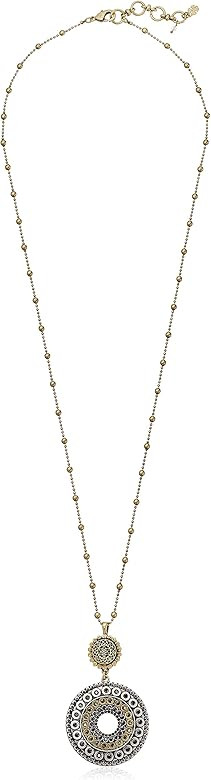 Lucky Brand Two Tone Tribal Pendant Necklace, 30" + 1.5" Extender | Amazon (US)
