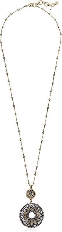 Lucky Brand Two Tone Tribal Pendant Necklace, 30" + 1.5" Extender | Amazon (US)
