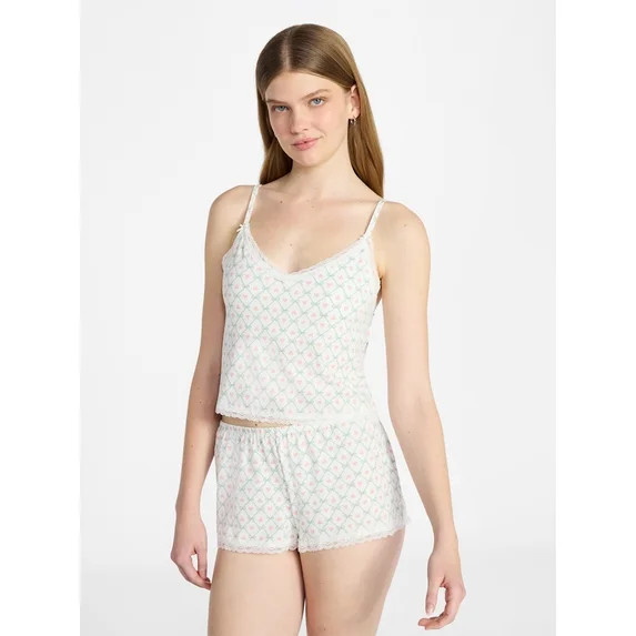 No Boundaries Single Jersey Lace Sleep Cami Top, Women's XXS-3X | Walmart (US)