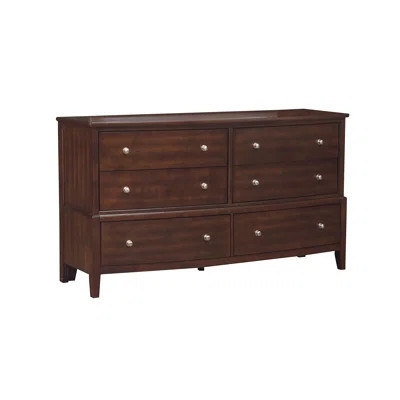 Transitional Style 6-Drawer Dark Cherry Wood Dresser - Classic Bedroom Furniture with Ball Bearing Glides | Wayfair North America