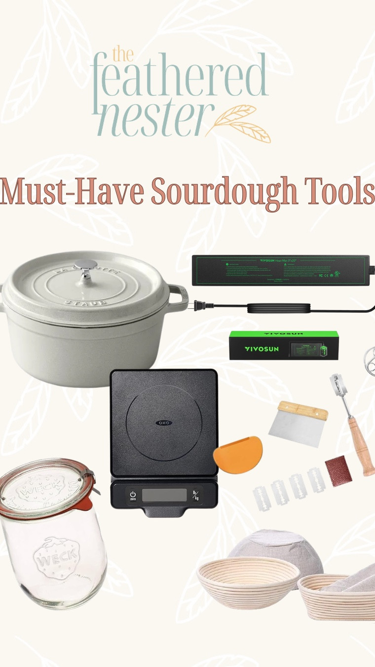 These are my top sourdough tools I use every time I make sourdough bread 🤍

If you’ve ever felt overwhelmed, baking sourdough, having the right tools truly makes all the difference. These are my go to sourdough baking essentials to help me get a crispy crust, soft chewy crumb, and consistent artisan style loaves at home.

Whether you’re a beginner sourdough bake or looking to upgrade your set up these are the best sourdough tools for homemade bread thigh personally use and love.

✨ take a look at my must-have sourdough tools
✨ save this for your next baking day

#sourdoughtools #sourdoughbread #sourdoughstarter #breadbaking

#LTKHome #LTKmomlife #LTKfoodie