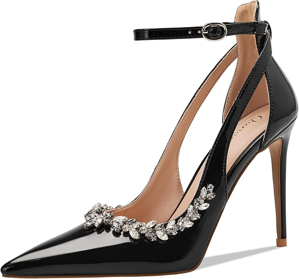 Women's Pointed-Toe Bag-Toe Strappy High-Heeled Shoes Sexy Stiletto Pumps | Amazon (US)