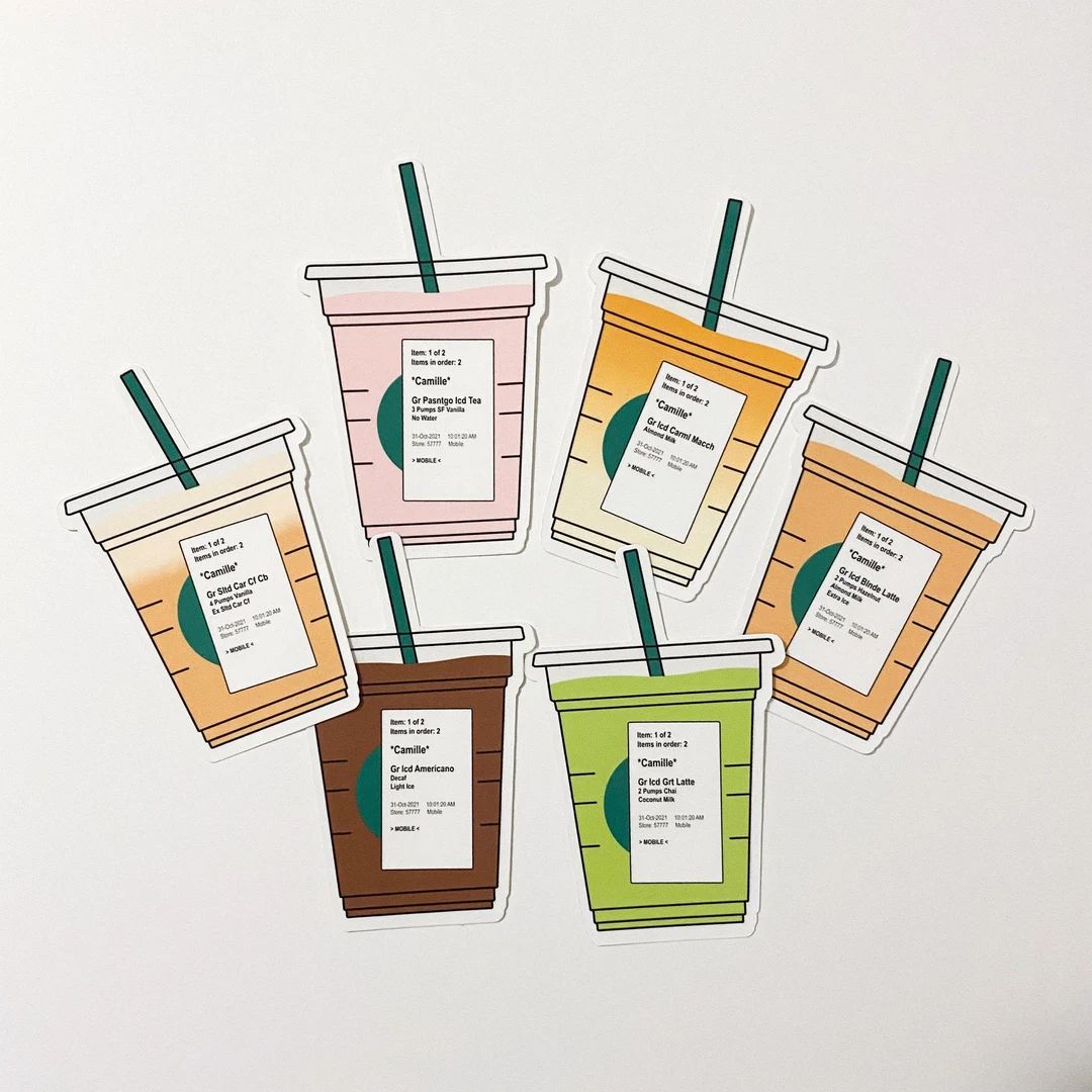 Custom Starbucks Drink Sticker | Etsy (US)