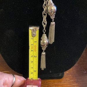 Vintage slip over tassel silver tone necklace | Poshmark