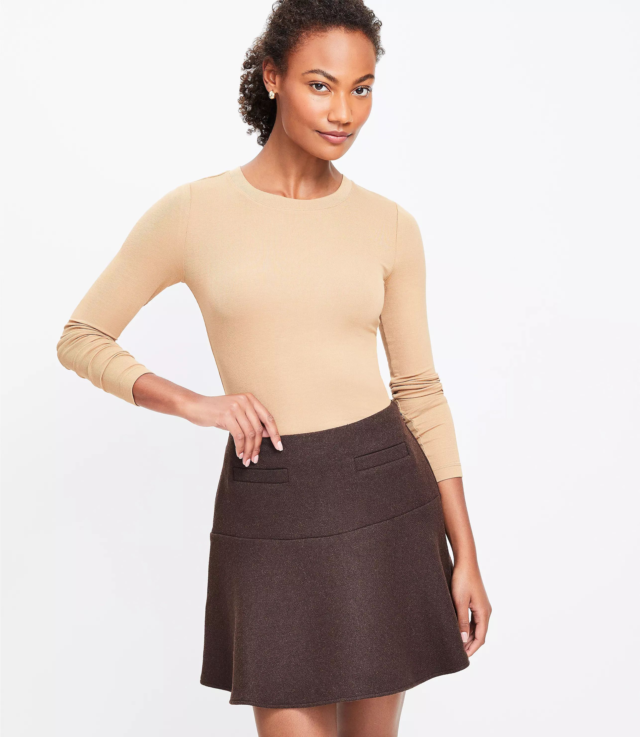 Petite Flounce Mini Skirt | LOFT