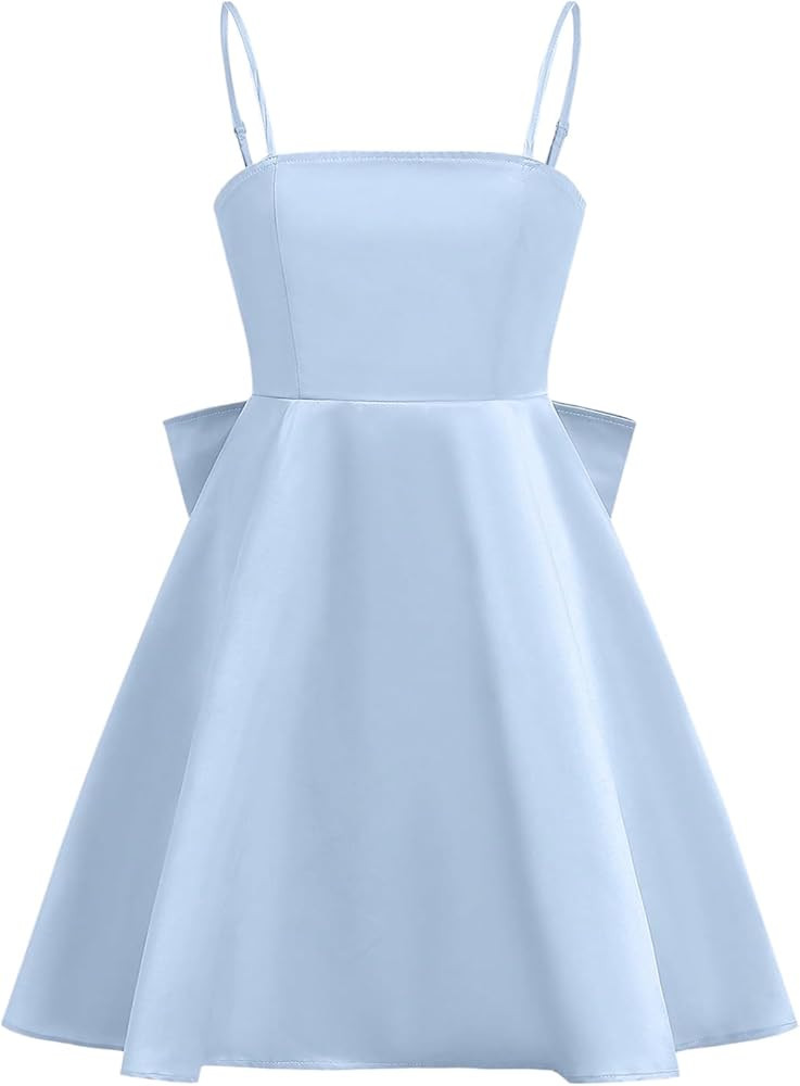 MakeMeChic Girl's Bow Knot Sleeveless Cami Dress Elegant A Line Flared Short Dress | Amazon (US)