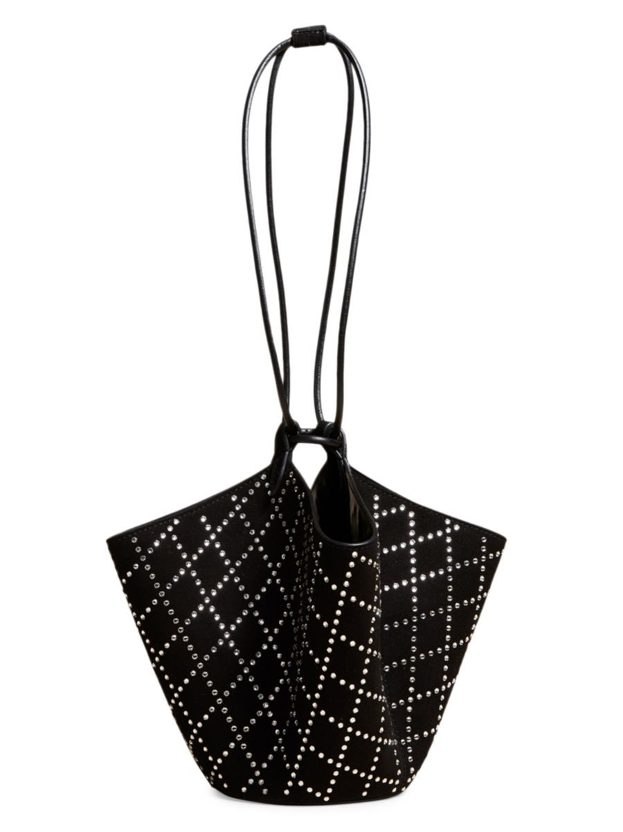 Mini Lotus Embellished Suede Drawstring Tote | Saks Fifth Avenue