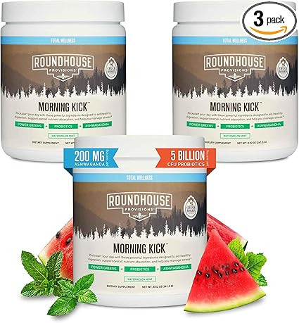 ROUNDHOUSE PROVISION Morning Kick by Chuck Norris - Watermelon Mint Flavor - Greens Superfood Pow... | Amazon (US)