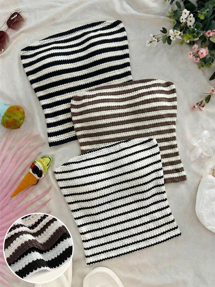 Plus size Striped tube top pack | SHEIN