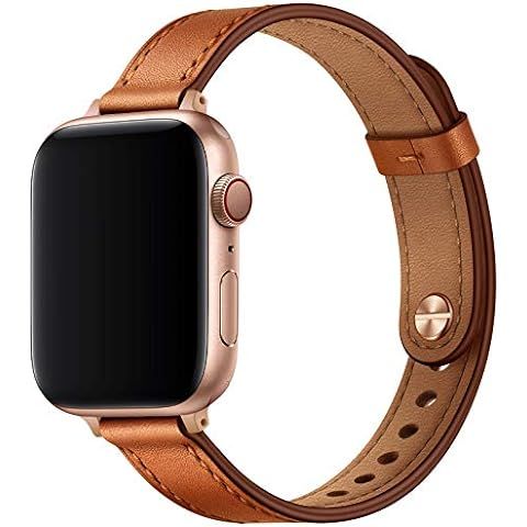 Eyamumo Leather Bands Compatible for Apple Watch Band 38mm 40mm 41mm, Genuine Leather Wristband R... | Amazon (US)