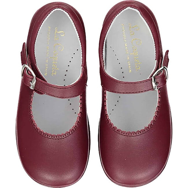 La Coqueta | Burgundy Leather Toddler Mary Jane Shoes (Red, Size US 5.5 / EU 21) | Maisonette | Maisonette