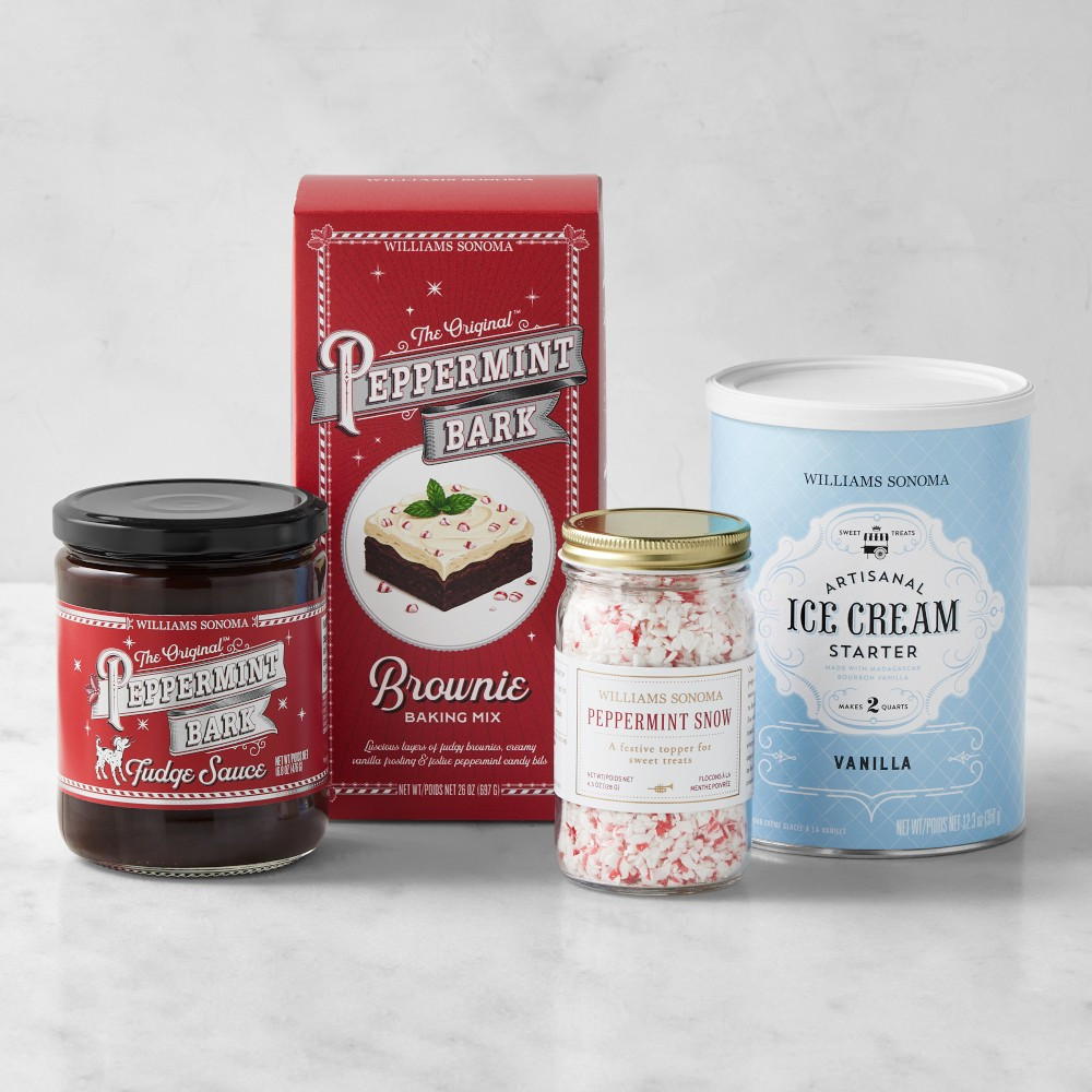 Williams Sonoma Peppermint Bark Brownie Sundae Set | Williams-Sonoma
