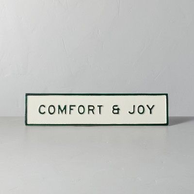 Comfort & Joy Seasonal Sign Green/Cream - Hearth & Hand™ with Magnolia | Target