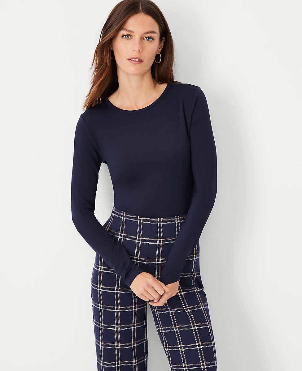 Long Sleeve Crew Neck Top | Ann Taylor (US)