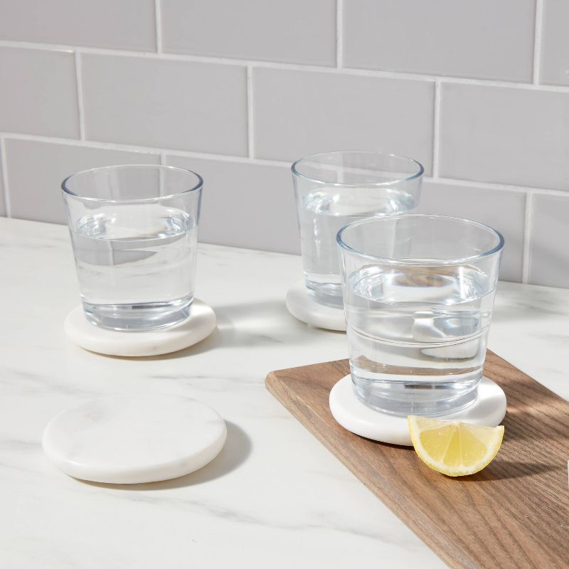 4pk Marble Coasters White - Threshold™ | Target