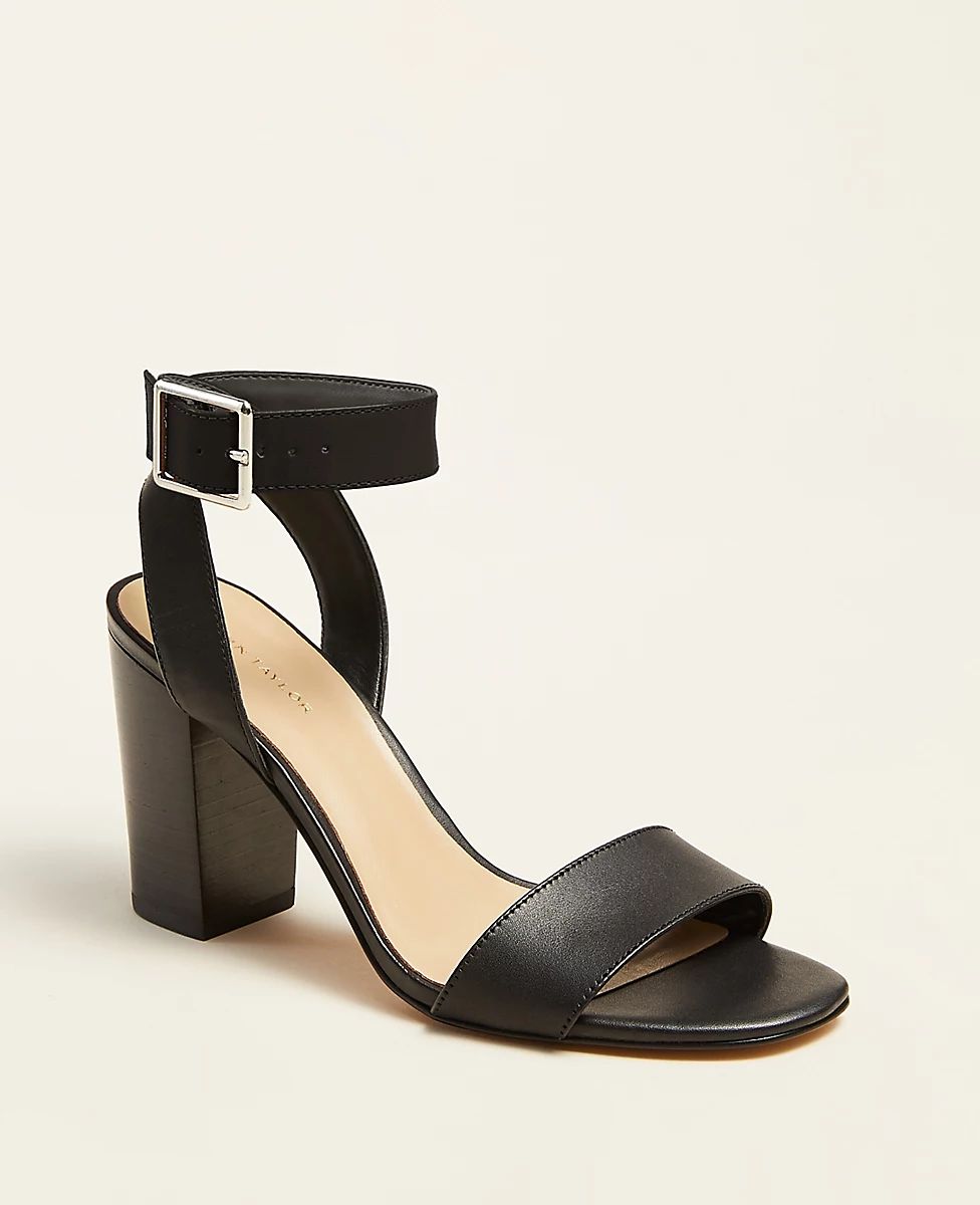 Corey Leather Block Heel Sandals | Ann Taylor | Ann Taylor (US)