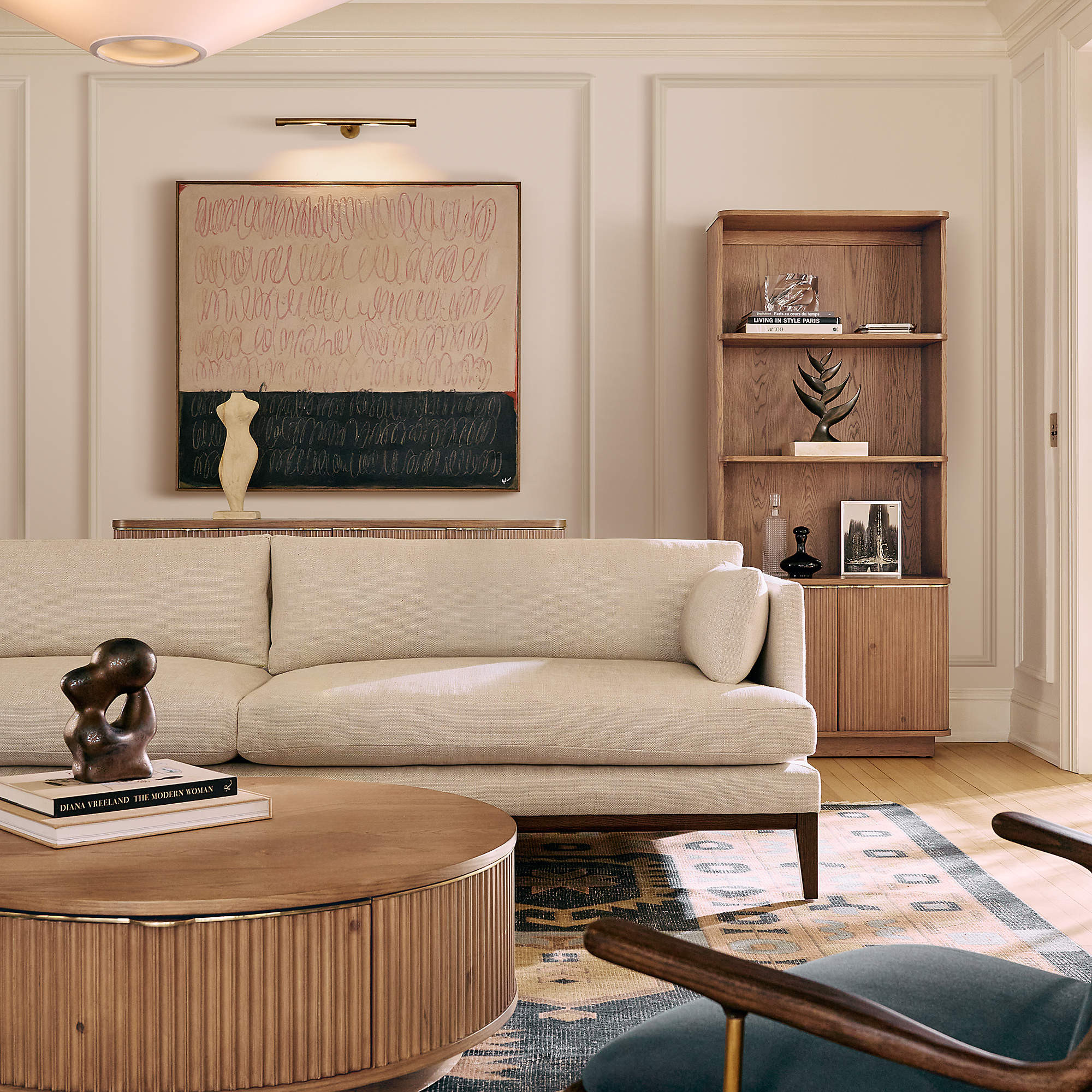 Davison Fluted Oak Bookcase + Reviews | CB2 | CB2