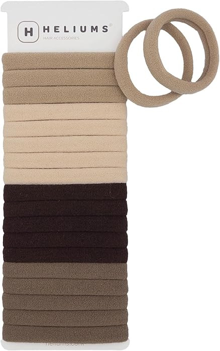 Heliums Soft Hair Ties - No Damage Seamless Nylon Fabric Bands, Stretchy Ponytail Holders for Thi... | Amazon (US)